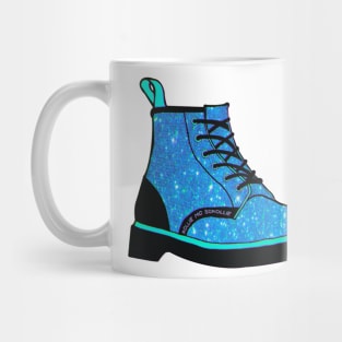 Glittery Sparkly Blue Boot Mug